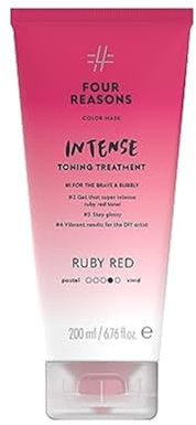 Four Reasons Haartönung Conditioner - Rubin Rot - Natürliche Spülung und Intensivtönung für Haare - Semi permanente Rote Haarfarbe - Intensive & Schonende Farben Tönung