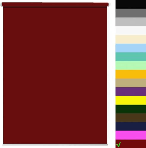 Verdunkelungsrollo Rollo 35 x 230 cm Rollo Seitenzugrollo, Fenster Sichtschutz, Zebrarollo Seitenzugrollo Sonnenchutz Sichtschutz und Sonnenchutz für innen Wandmontage, Rot