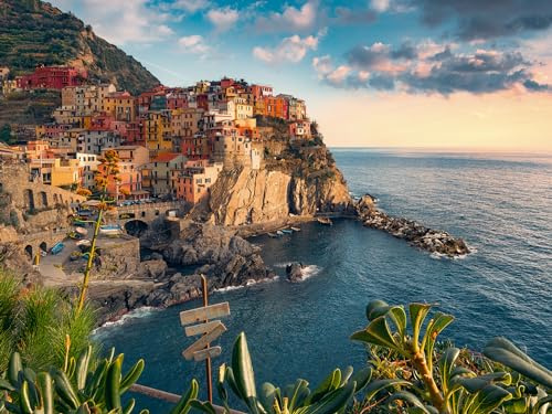 Ravensburger - Puzzle 1500 Pezzi Vista Delle Cinque Terre | Puzzle Per Adulti 1500 Pezzi | Puzzle Adulti Per Bambini Dai 14 Anni In Su | Regalo Compleanno Per Bambini Dai 14 Anni | Misure 80x60cm