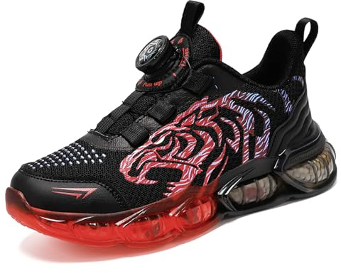 Scarpe da Ginnastica per Bambini, Scarpe da Corsa alla Moda per Ragazzi, Scarpe Sportive con Motivo Drago Tigre, Comode Scarpe da Jogging Traspiranti Leggere EU28-39