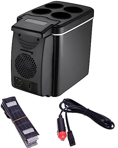 Lesunbak 6 Liter Cool Box, MiniRefrigerator, MiniPortable Refrigerator for Car, Portable Car Fridge Freezer, Lig, htweight Dual-Use Insulated Cooler Box Container for Camping Travel Home Fridge