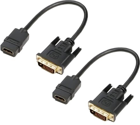 UVOOI HDMI to DVI Adapter 2-Pack, Bidirectional Male DVI (24+1) to HDMI Female Adapter Cable, Standard Computer Monitor Cable for Computer, Monitor,TV, Xbox, PS4, PS5 and More