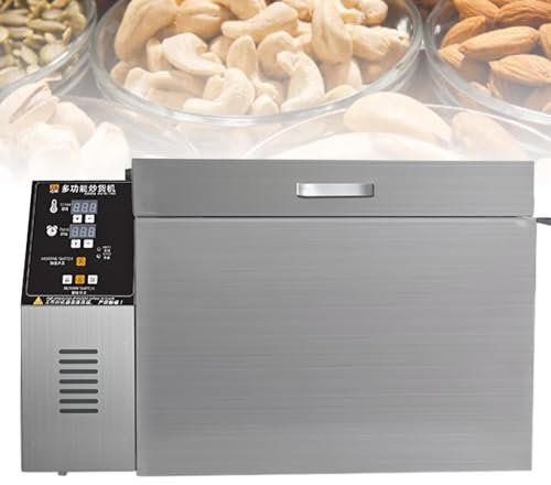 BOBVB Commercial Coffee Roaster Machine, Electric Nuts Roaster, Automatic Coffee Roaster Machine with LED Display, Adjustable Timing & Temperature, for Coffee,Chestnut, Peanuts, Grain, Baking A