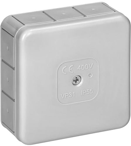 Miratic Scatola Derivazione Esterna IP55 Scatola Elettrica 85x85x37mm - 12 Pressacavi di Gomma Cassetta Elettrica Esterna Montaggio a Viti in Superficie (grigio)