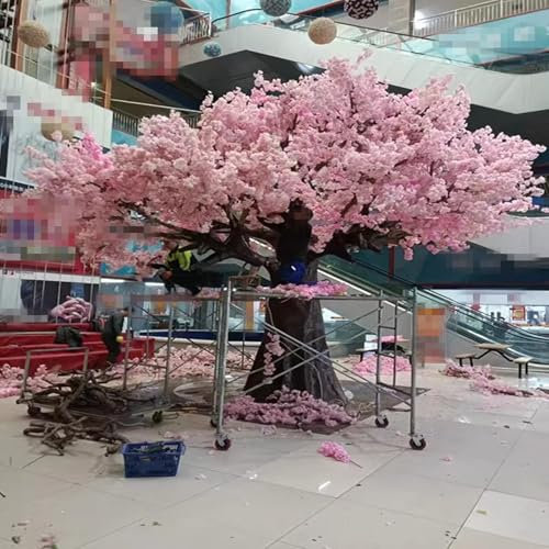 BEDOIN Japanese Artificial Cherry Blossom Trees Simulation Plant Landscape Tree Silk Flower Wishing Tree for Office Bedroom Party DIY Decor Wedding Indoor Outdoor 1x0.6m/3.2x1.9ft