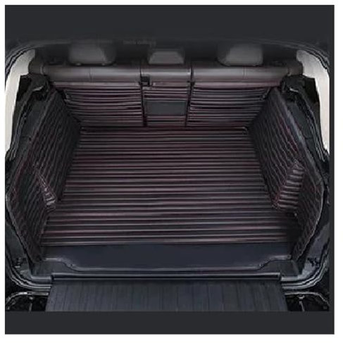 NYSQOFMB Voiture Coffre Tapis pour VW pour Jetta 2006-2020 Tapis Coffre Voiture en Cuir Tapis Sol Coffre Arrière Tapis Plateau Tapis de Coffre Auto(Noir Rouge)