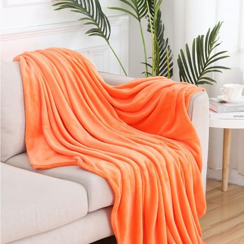 GAIFNAG Coperta Personalizzata 80 x 300 cm Flanella, Coperta Divano Grande Caldo Morbida Coperta Tv Double, Coperta Indossabile per Tutti, Divano, Letto, Viaggi, Arancione