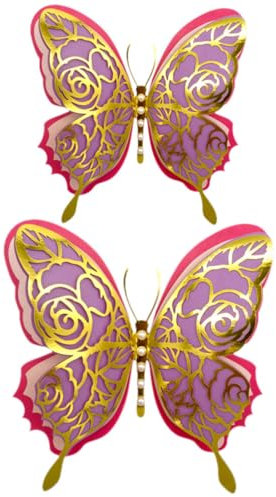 PRETYZOOM 2 Stücke Schmetterling Wandaufkleber 3d Schmetterling Wandtattoos Abnehmbare Dekorative Aufkleber Hochzeit Papier Schmetterlinge für Wände