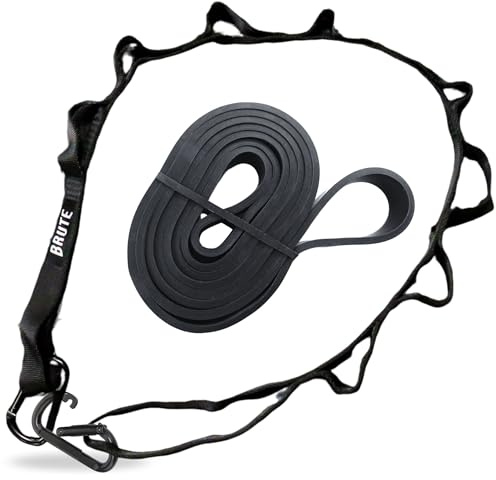 BRUTE Daisy Chain Cintura Zavorra Palestra per Trazioni e Dips Cintura Pesi con 2 Moschettoni Elastici Fitness Alternativa alla Catena Calisthenics Powerlifting Bodybuilding