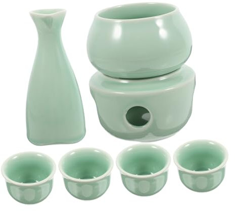 TOPPERFUN Japanisches Keramik Sake Traditioneller Porzellanwärmer Mit Und Kleinen Tassen Hitzebeständig Aromaschonend Geeignet Für Geselligkeit Und Stilvolle