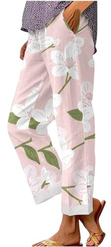 Pantalon large avec poches pour femme - Pantalon de travail décontracté - Grande taille - Couture intérieure de 91,4 cm - Pantalon de survêtement X long en flanelle pour filles - Marron, rose vif, 3XL