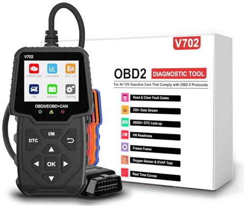 Diagnostique OBD2 Diagnostique Auto Professionnel avec 2,8 Grand écran Données en Temps réel Lecteur de Code d'erreur, Fonctions OBDII/EOBD complètes pour BMW Tous Les véhicules OBDII (Noir)
