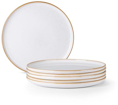 Onader Teller 6er set, 20,2 cm Dessertteller Steingut, klein Kuchenteller Porzellan, Klassisch Geschirr Essteller zum Servieren, Spülmaschinenfest & Mikrowellenfest – Perle Beige