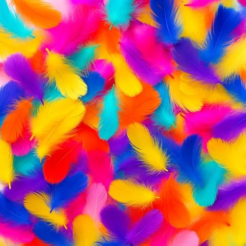 PangWuu 700 Federn Zum Basteln, Bunte Federn Zum Basteln Für DIY-Projekte, Handwerk Und Dekoration, 5-12cm Lange Bastelfedern Für Traumfänger, Schmuck Und Partydekoration