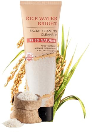 Rice Water Face Wash Nettoyant pour le visage avec du riz Mousse nettoyante pour le visage Mousse naturelle Nettoyant hydratant pour le visage Nettoyage en profondeur des pores