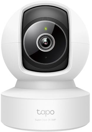 Tapo C232 Cámara de Vigilancia WiFi 360° 3K 5MP, Seguimiento de Movimiento, Detección y Notificaciones Inteligentes de IA, Visión Nocturna Mejorada, Compatible con Alexa y Google Assistant