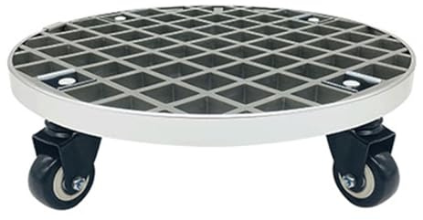 Chariot de jardinage en FRP robuste, capacité de charge 440 lb, chariot rond avec roues pivotantes de qualité industrielle et bordures en aluminium, idéal pour déplacer des plantes en pot 51cm/20in