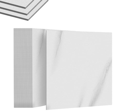 LILIIN 54 Stück Bodenbelag PVC Selbstklebend Bodenfliesen, Betonoptik Vinylboden, Klebefliesen Boden 30cm×30cm, Fliesenaufkleber Rutschfeste Venylbodenbelag für Schlafzimmer, Küche, Typ A, 5.02m²
