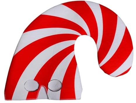Weihnachtsmütze – niedliche Kopfbedeckung in Zuckerstangenform, gestreifte Gesichtsabdeckung, Design Zuckerstangen-Hut, für Damen, Herren, Erwachsene, Urlaub, Winter, Party, Cosplay-Kostüm