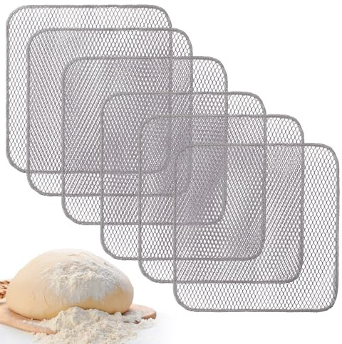 Tadpolez 6 Stück Teigreinigungstuch, 30x30 cm - Teigtuch,Küche Putztücher,Lappen zum Entfernen von Teigresten auf Schüsseln, Rührbesen, Edelstahl & Silikon