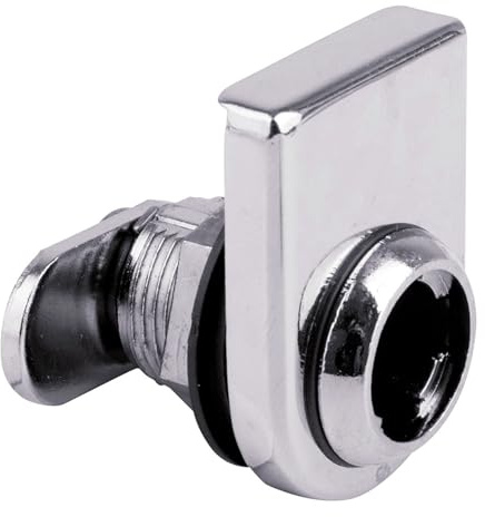 cyclingcolors 1x Serrure pour 1 vantail batant verre sans cylindre diamètre 18 mm avec gâche meuble bureau armoire, droite