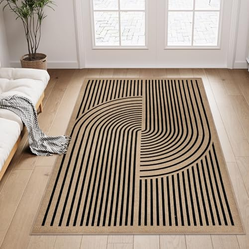 Homcomodar Fußmatte Fussmatte Innen rutschfest Schmutzfangmatte 90 x 150 cm Teppich Eingangsbereich Innen Waschbar Fussmatten Haustür Sauberlaufmatte Türmatte für Eingang Schlafzimmer Küchen, Braun