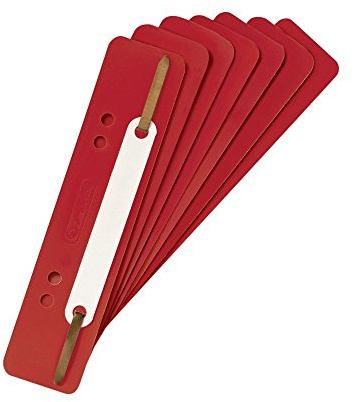 Herlitz Heftstreifen aus PP-Folie mit Plastikdeckleiste, 3,4 x 15 cm (150 Stück, Rot)
