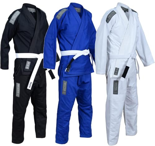 Twister Basic 2.0 Brazilian Jiu Jitsu Gi Preshrunk Pearl Weave 475gram With Free White Belt & Gi Bag (White, A2)