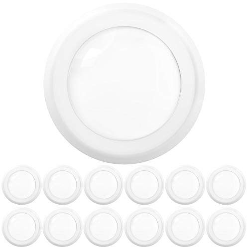 Sunco 12 Pack 5/6 Inch LED Disk Lights, Disc Lights Ceiling, LED Flush Mount Recessed Can Lighting, 1050 LM, 5000K Daylight, Dimmable, 15W=75W, Damp Rated ETL