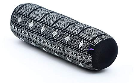 Leewadee Small Yoga Bolster – Shape-Retaining Cervical Neck Roll, Tube Pillow for Comfortable Reading, Kapok Filling, 50 x 15 x 15 cm, Black