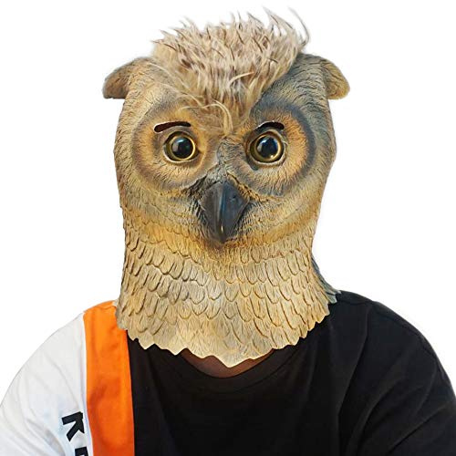 PartyHop Uggla Mask Djur Latex Hela Huvudet Realistiska Fågelmasker Maskeraddräkt för Halloween Karneval Kostym Fest