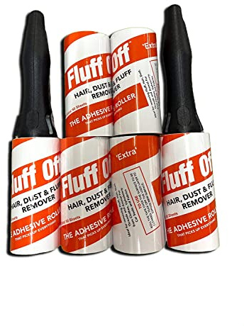 2 Lint Roller Handles & 6 Lint Roller Replacement Heads, 60 Easy Peel Very Sticky Sheets Per Roll (Totalling 360 Sheets) Unique Sturdy Handle Made in the UK