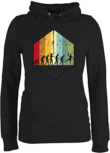 Pullover Damen Hoodie Frauen - EM 2026 Trikot Ersatz - Vintage Handball Evolution - L - Schwarz - pulli handballer hoodies hanball kapuzenpulli halbball für handball. handball, beachhandball wm