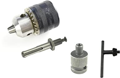 CHANCS 3/8-24UNF 1.5mm-10mm Adaptador de portabrocas Conversión de portabrocas con llave de portabrocas SDS Plus y adaptador hembra cuadrado de 1/2 para taladradora de impacto neumática