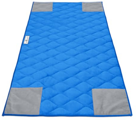 Paw Inspired PopCorner Tapis de lit pour Petits Animaux, Doublure de Cage pour Cochon d'Inde, literie en Polaire Lavable ou Tapis de lit pour Petits Animaux (Bleu, C et C, 2 x 4)