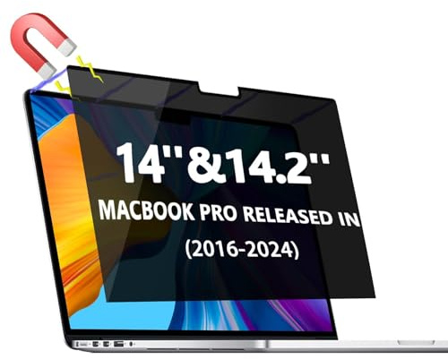 Dabernur Magnetischer Sichtschutz-Bildschirm für MacBook Pro 14 Zoll 2016–2024 (M1/M2/M3/M4), Abnehmbarer Anti-Spy Blend- & Blaulichtfilter, 14,2 Mac Laptop Privatsphärenfilter