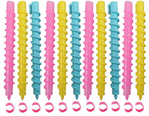 Ericotry 18 pezzi di plastica a spirale per arricciacapelli permanente asta a spirale parrucchiere styling bigodini