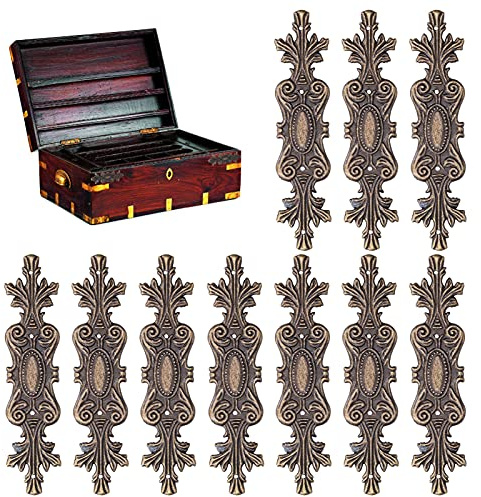 Cyrank 10 Stück Metall Ornamente, Kantenabdeckung Metall Vintage Buchecken Mit Metall Ornamente Quadrat Buchbeschläge Eckenschutz, Metall-Buchecken, Vintage Eckschutz Kantenabdeckung Messing Style