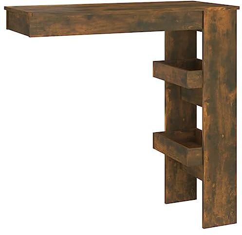 vidaXL Barbord väggmonterat rökfärgad 102x45x103,5 cm konstruerat trä, sidobord, festbord, sido bord, matbord, bar bord, mat bord, fest bord, barmöbel