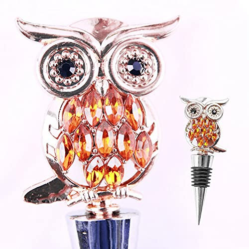 JYWYBF Crystal Owl Wine Stopper, Prosecco Stopper, Durable Wine Bottle Stoppers, Reusable Wine Stoppers for Wine Bottles, Bottle Stoppers for Prosecco and Wine