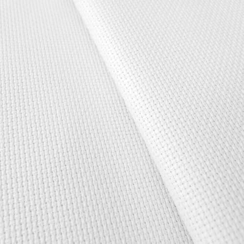 Aida Stern Zweigart 100% Baumwolle | 14 ct - 5,4 Stiche/cm | Ideal für Kreuzstichmuster (Weiß, 55x50 cm)