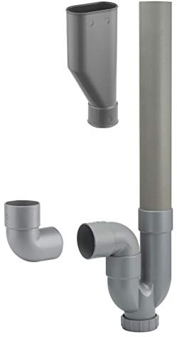 Kit sifone semplice Ø40 mm con uscita orizzontale/verticale + imbuto di scarico | Per lavatrice o lavastoviglie | Compatto, sicuro e facile da installare | QUICK PLOMBERIE