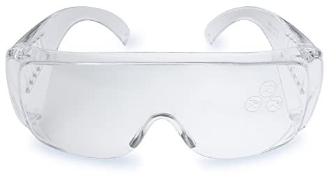RODOPI ProLense-FogX Schutzbrille für Brillenträger Anti Fog Sicherheitsbrille klar EN 166 1F Arbeitsschutzbrille für Baustelle Labor Überbrille Arbeit (3 Brillen)