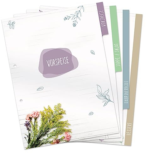 PRICARO Ordner-Register Bouquet, A4, 4 teilig