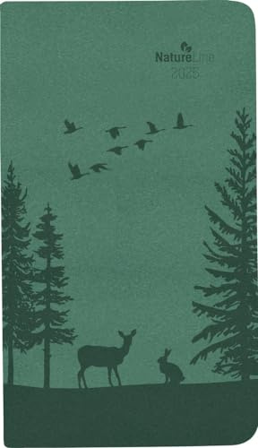 Alpha Edition - Taschenkalender Nature Line Forest, 9x15,6cm, Taschenplaner mit 128 Seiten, Notizbereich, Adressteil, Mondphasen, Monatsübersicht und internationales Kalendarium