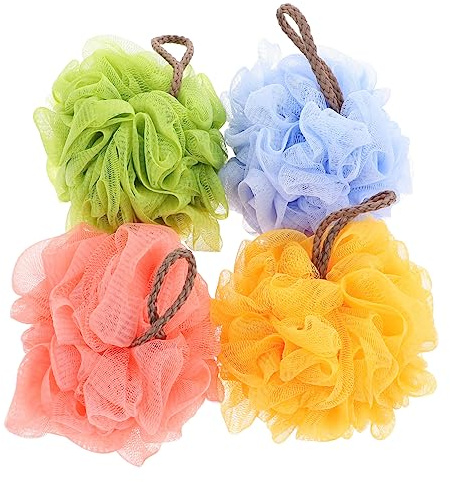 DOITOOL 4pezzi Palline Da Doccia Esfolianti Fiori Da Bagno Da Strofinare Accessori Per Bagno Materiali Di Pratiche Per Casa e Viaggio