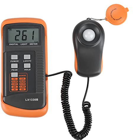 flexman LX1330B Digital Light Meter, 0.1~200,000 Lux LCD Display Light Meter with Auto Zeroing Function, Handheld Ambient Light Measurer for Museum Photo Shooting