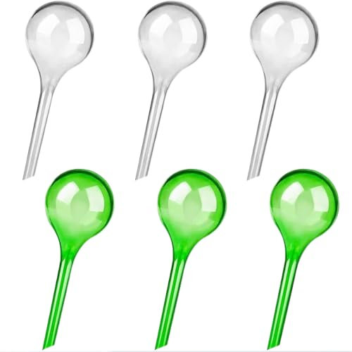 Aczyqws Plant Watering Globes, 6 PCS Plant Watering Bulbs Self Watering Devices for Plants Automatic Plant Waterer Slow Release Drip Irrigation Vacation Plants Watering System for Indoor Plants