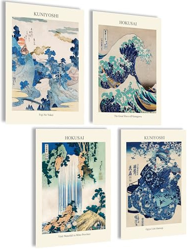 mojoliving Japan Poster Japan Deko Japanische Deko Aesthetic Bilder Anime Japanische Bilder Anime Poster Wohnzimmer Geschenk (Hokusai Kuniyoshi)