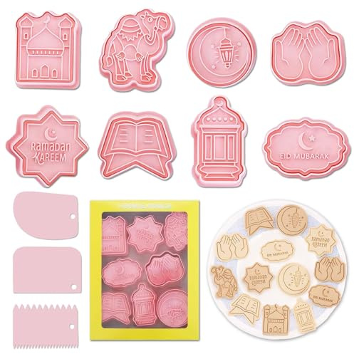 Islamische Ramadan Ausstechformen Keksausstecher Geschenke und Islamische Geschenkset von 8 Ramadan Keksausstecher Deko - Eid Mubarak Ausstechformen Set Perfekt für Ramadan Deko und als Geschenk